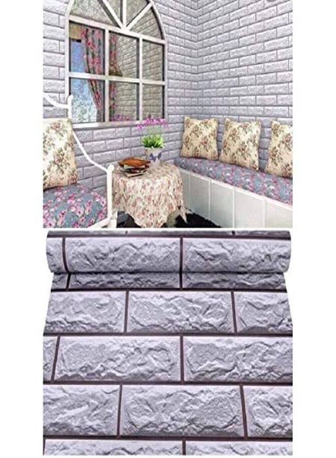 RedChimes Self-Adhesive Wallpaper Waterproof Old Furniture Vinyl Stickers Wooden Door Wardrobe Desktop PVC Wall Papers 45 X 304 CM (White Foam Brick) - Image 5